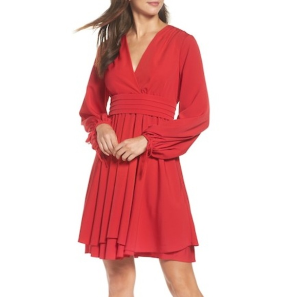 NWT Eliza J Tie Sleeve Fit & Flare Dress - Picture 6 of 7